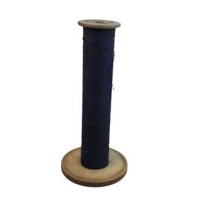Vintage Industrial  Spool With Navy Blue Thread For Sewing Weaving Or Craft Proj